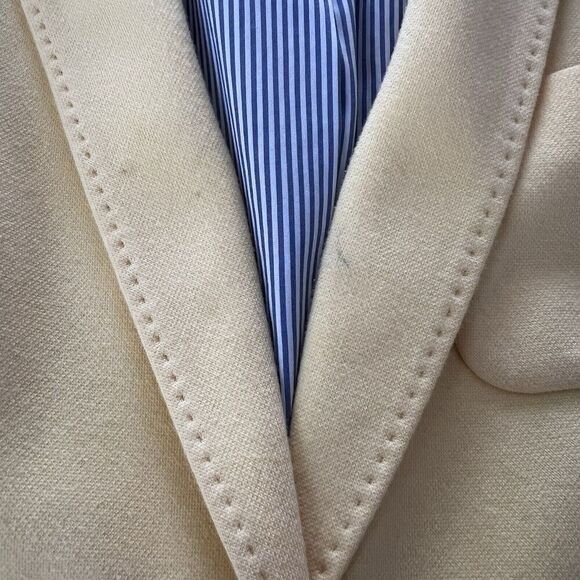 Talbots Butter Yellow Aberdeen Blazer Cotton Blend Size 14P - Picture 8 of 13